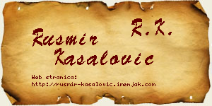 Rusmir Kasalović vizit kartica